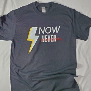 Black unisex Now Never T shirt
